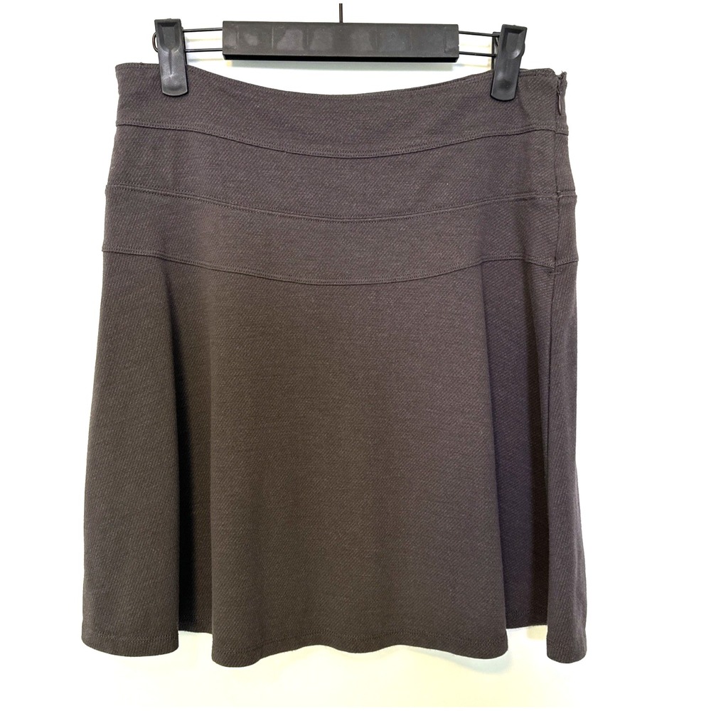 Athleta Skirt Women's‎ 6 Brown Ponte Twill  A-Line Side-Zip Active